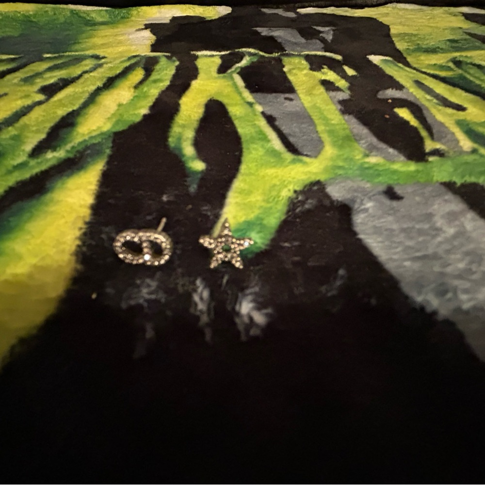 Chic Silver Star And Circle Earrings - image 2